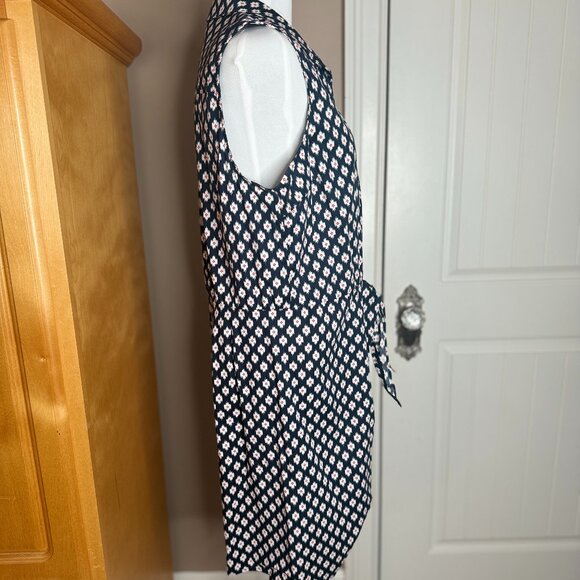 Michael Kors Tie-in-Front Poplin Summer Sleeveless Shirt Dress, Size 14 - Picture 7 of 11